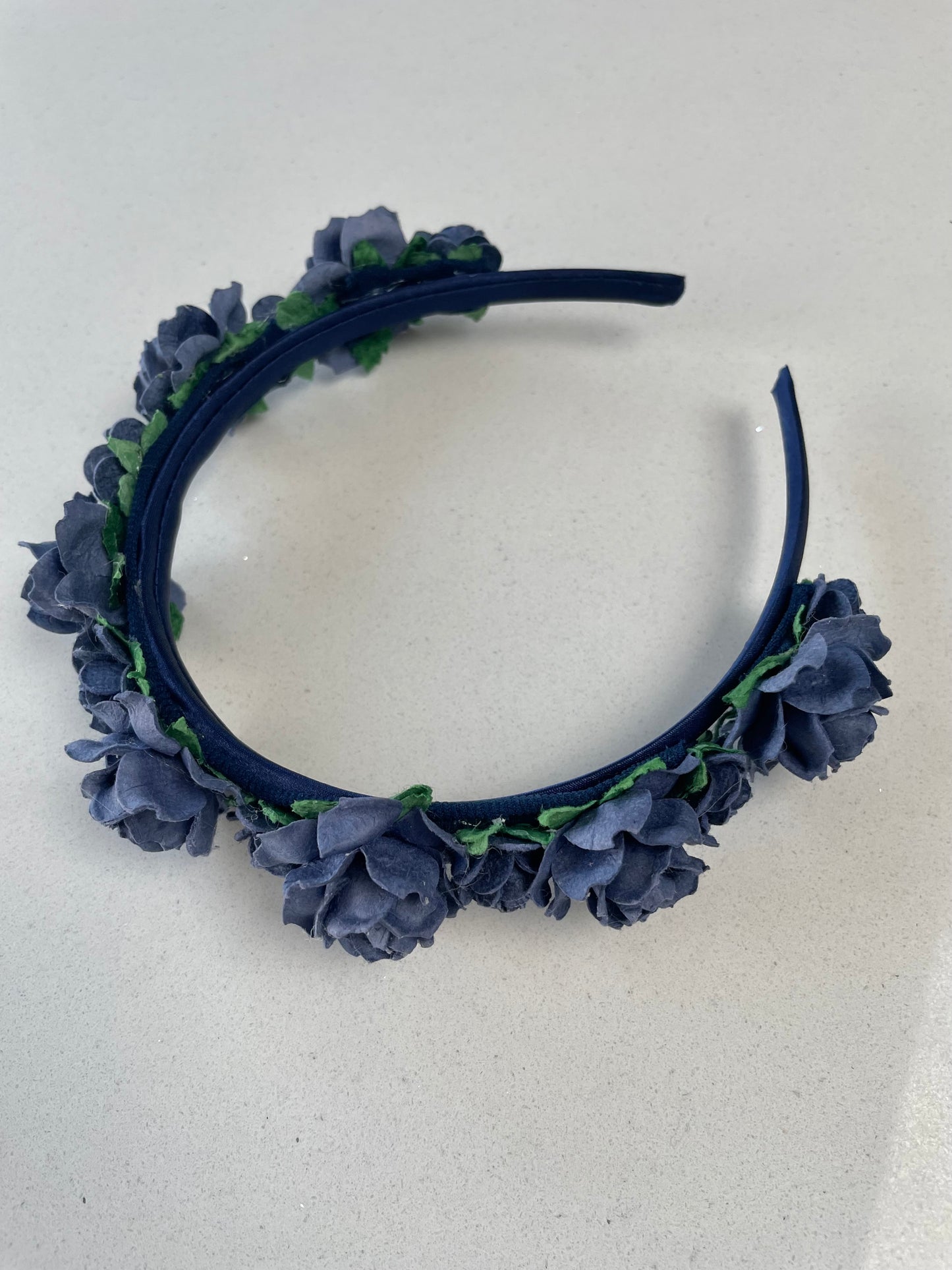 Navy Flower Headband