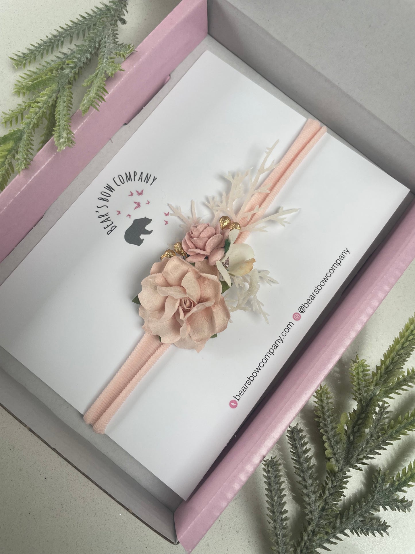 Pale Pink Flower Headband