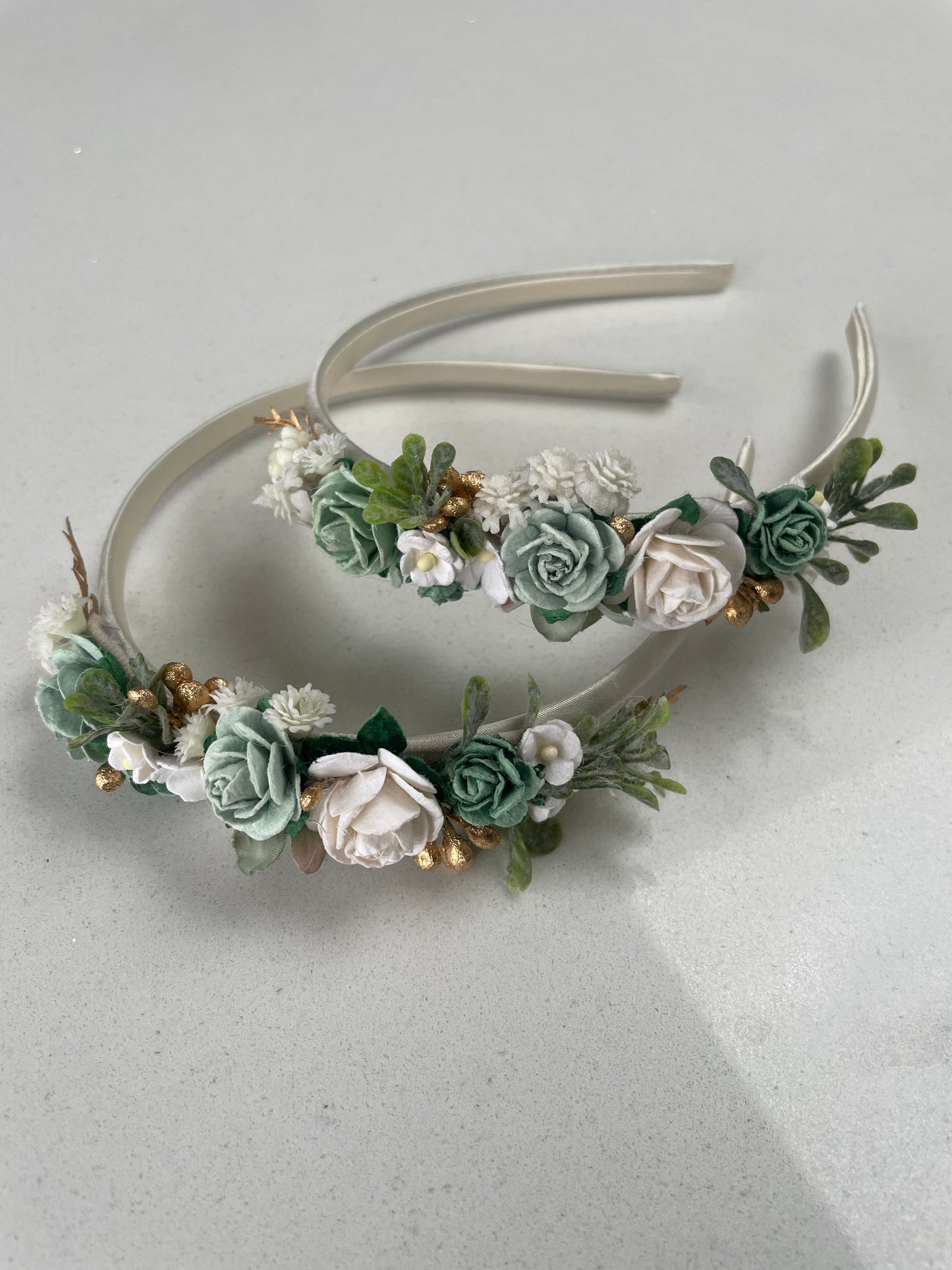 Sage and White Headband