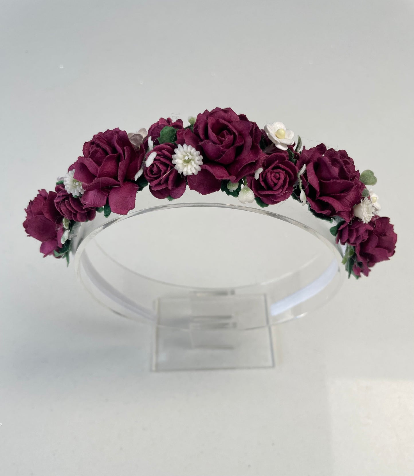 Burgundy Flower Headband