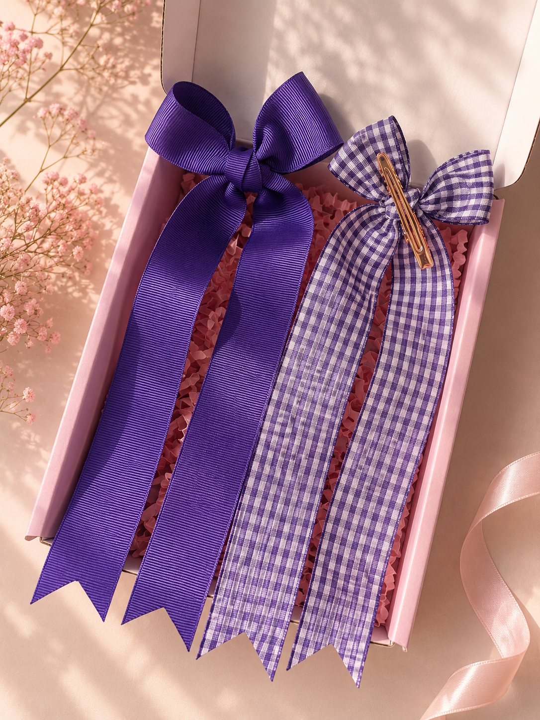 Purple Longtail School Bows