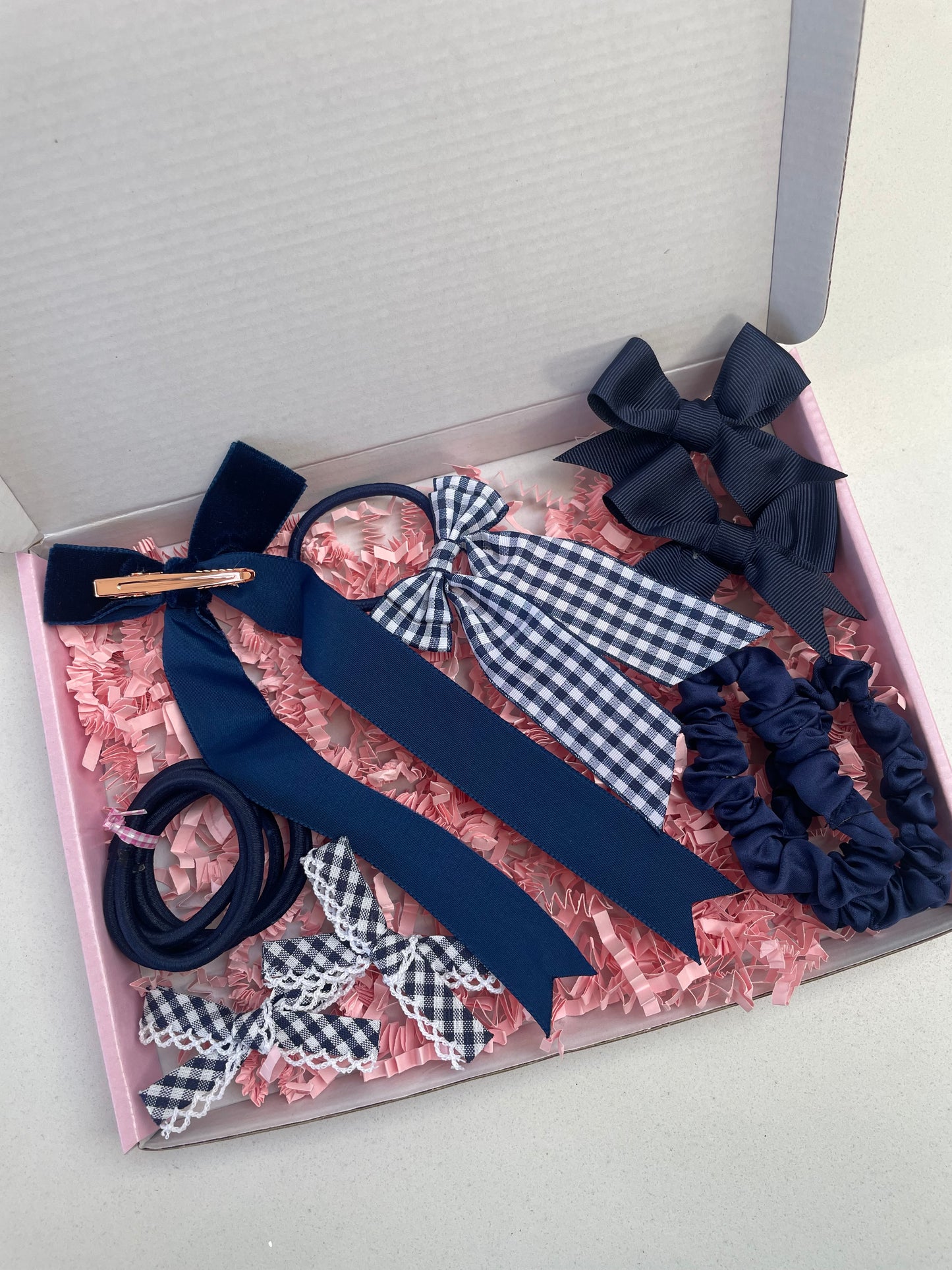 Navy School Hair Bows