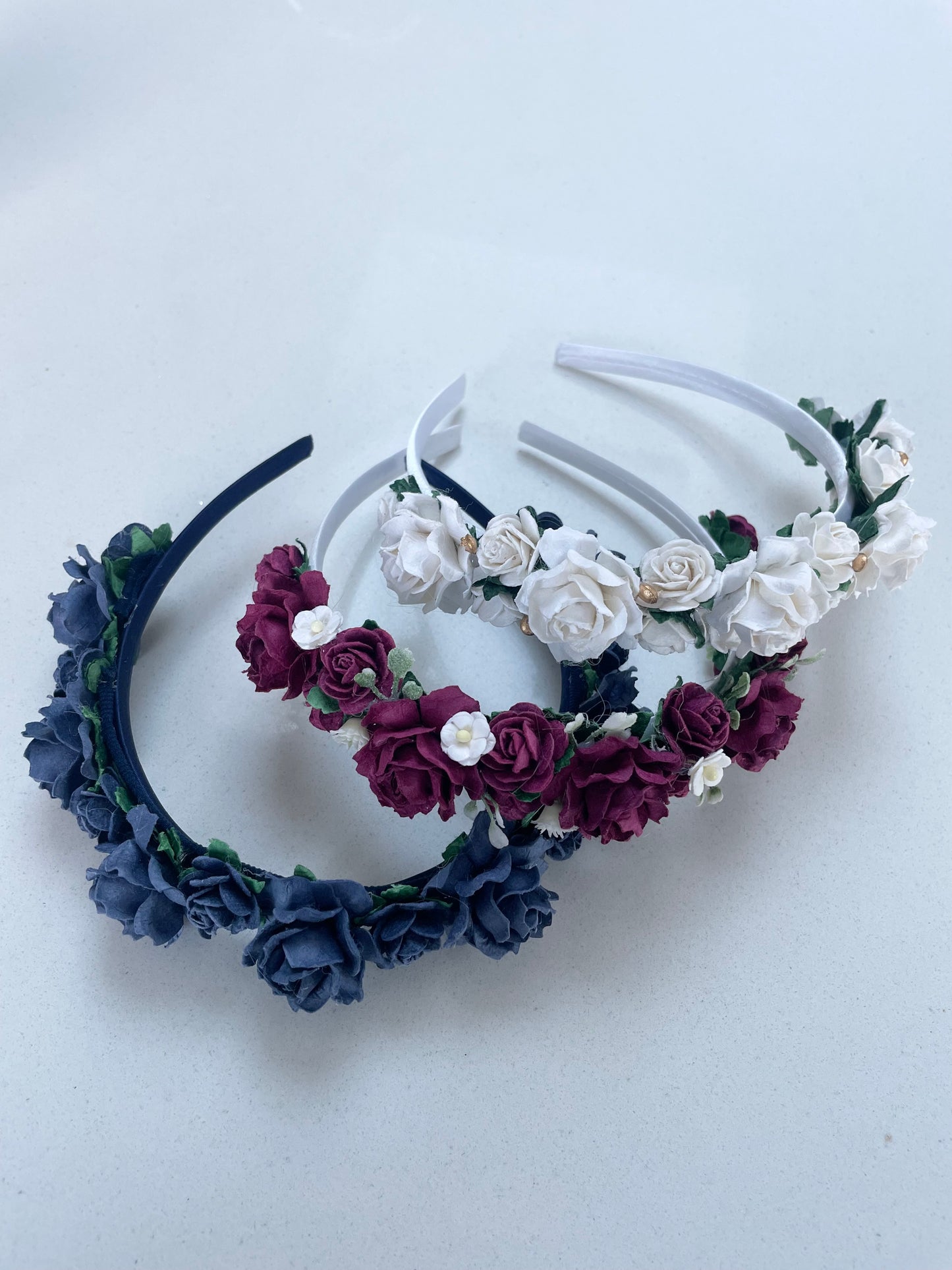 Navy Flower Headband