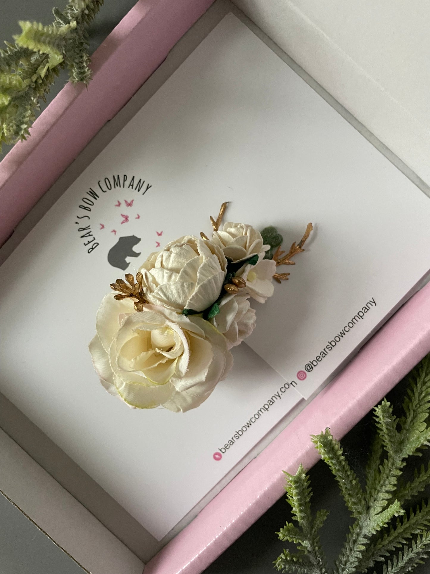 Ivory Floral Clip