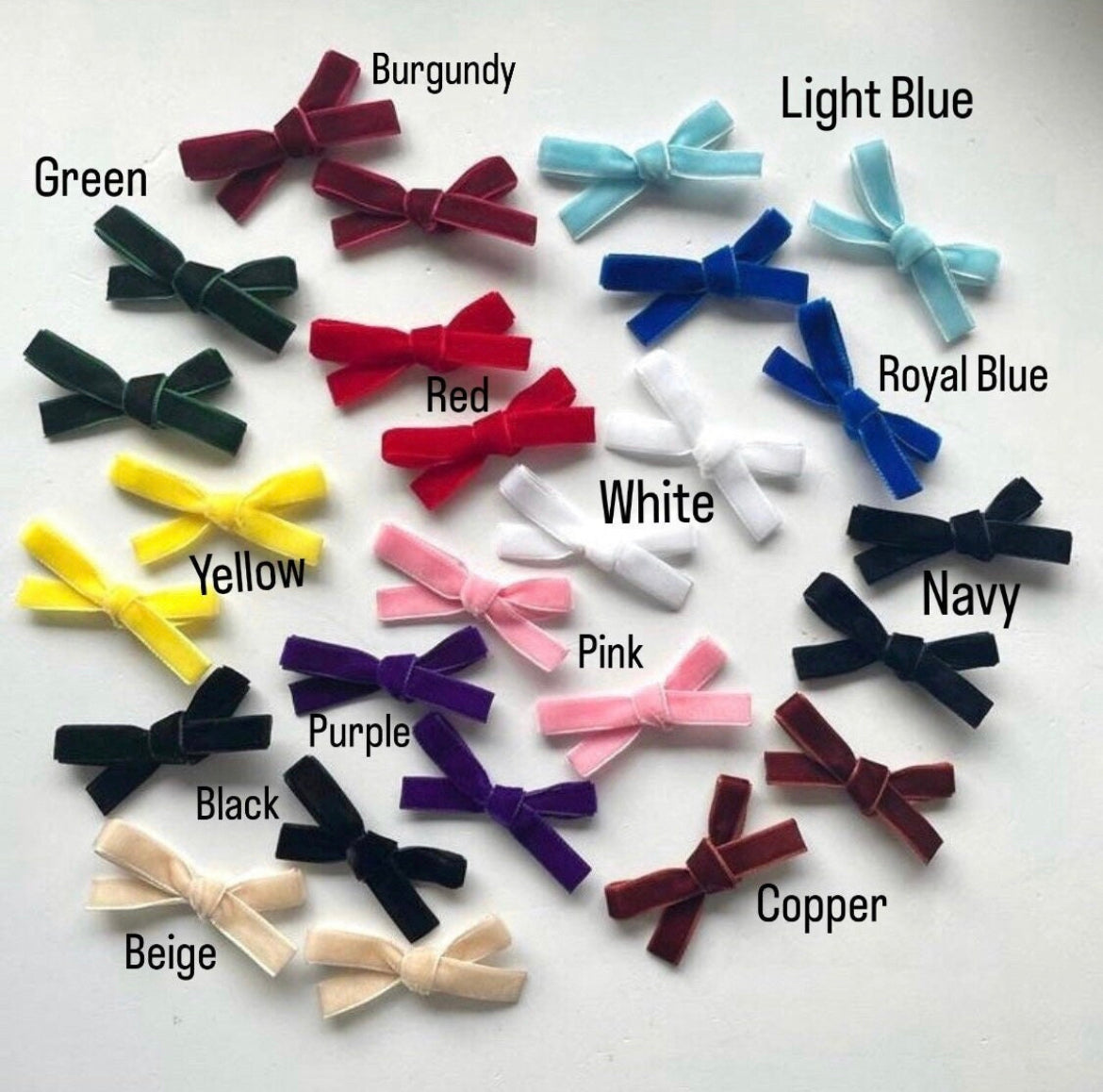 Mini Velvet Bows, Clips