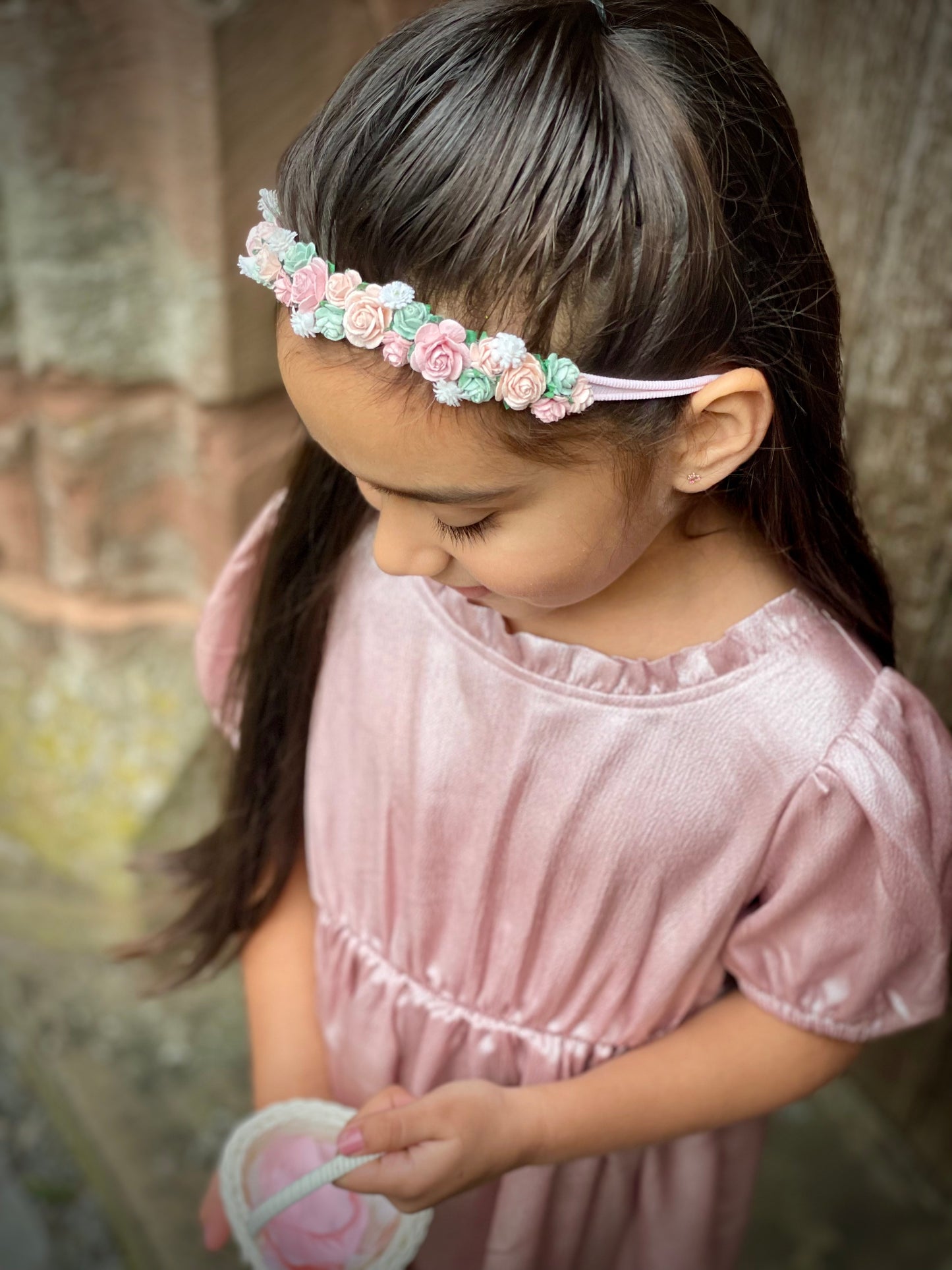 Pink Flower Headband, Bridesmaid, Flowergirl, Weddings