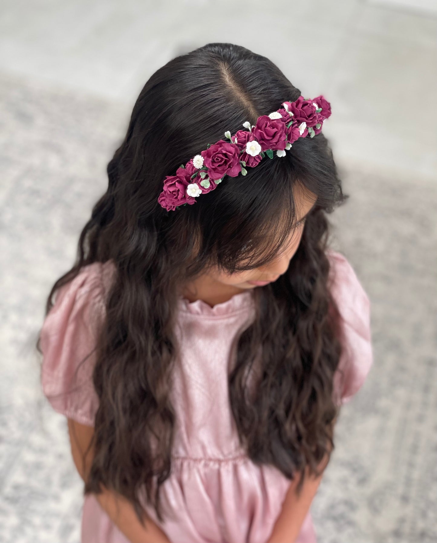 Burgundy Flower Headband