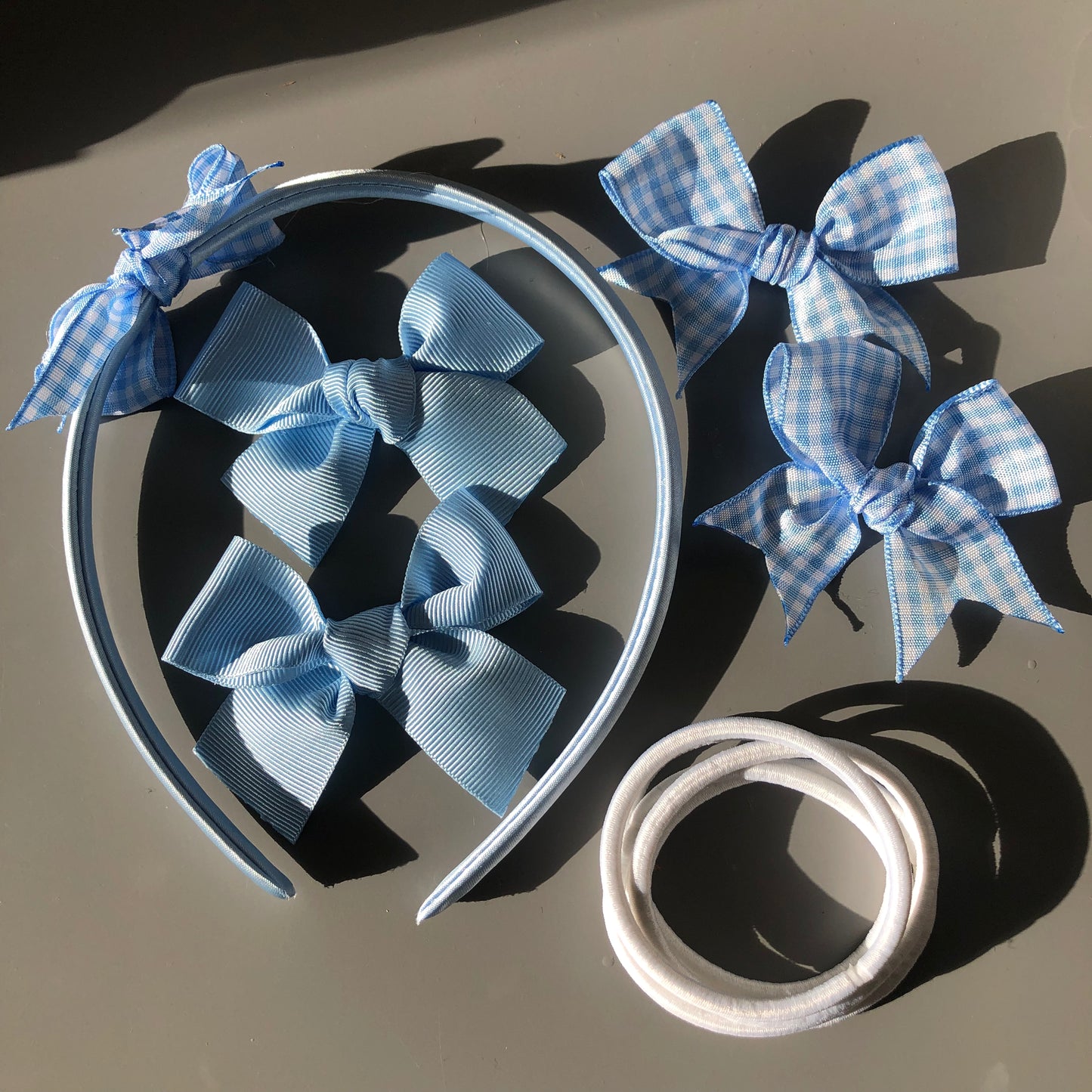 Blue School Hair Bows