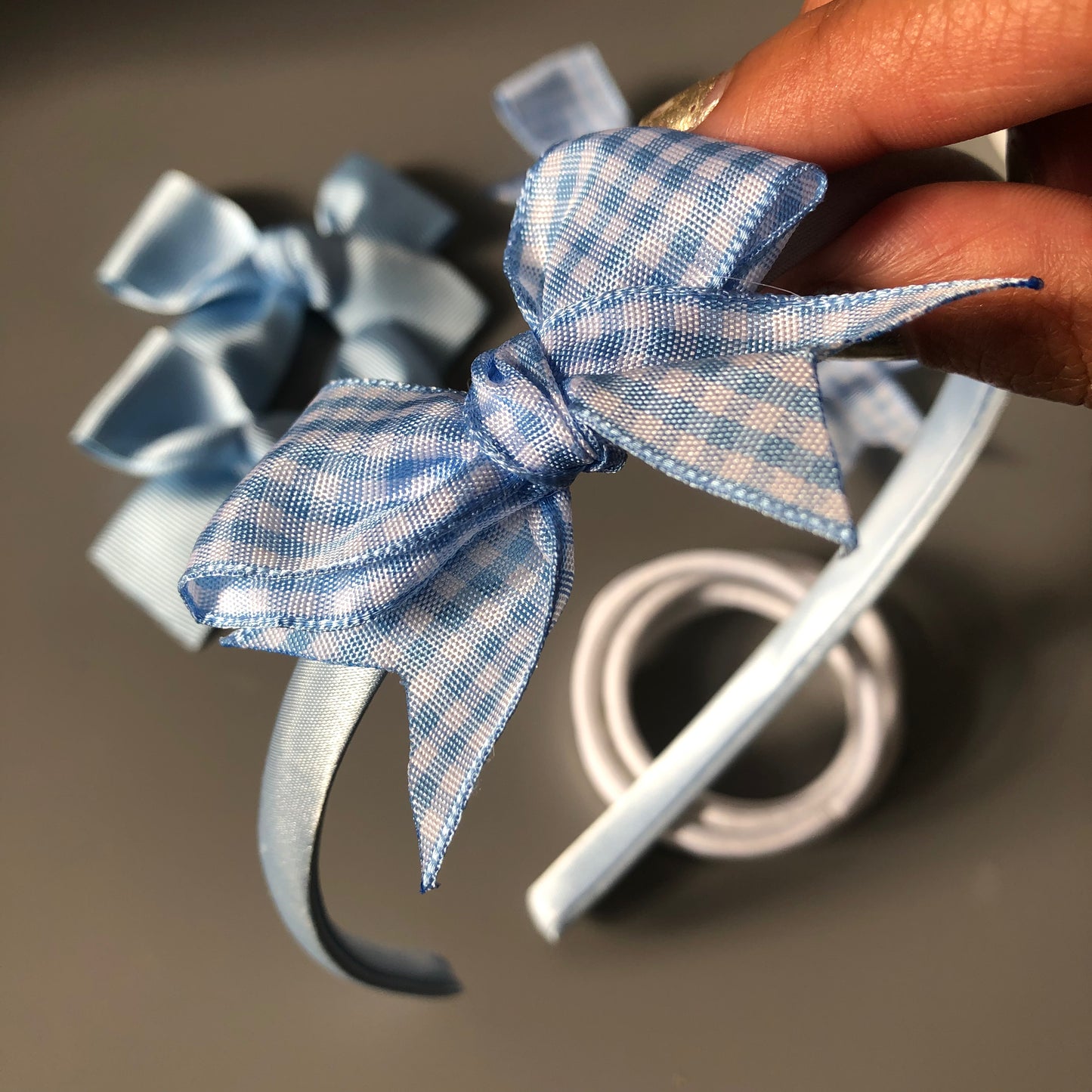 Blue School Hair Bows