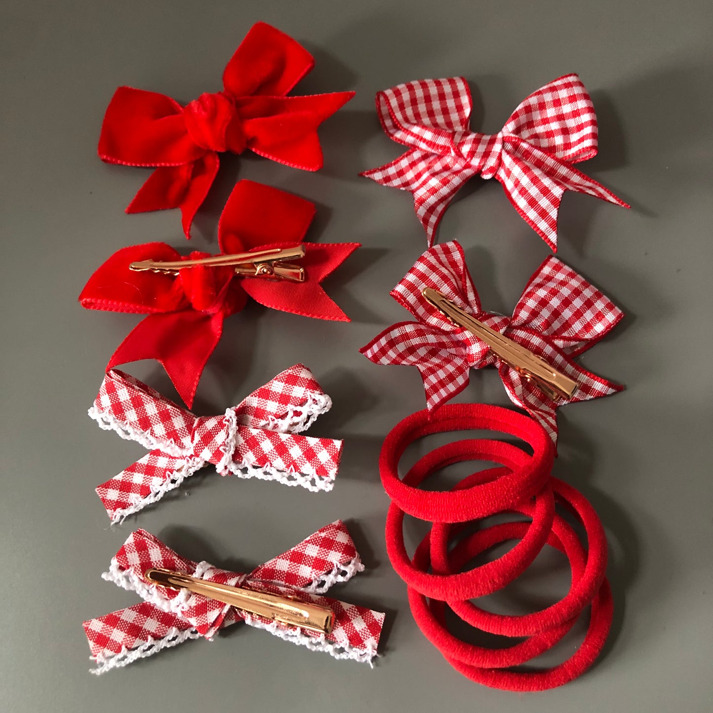 Red School Hair Bows