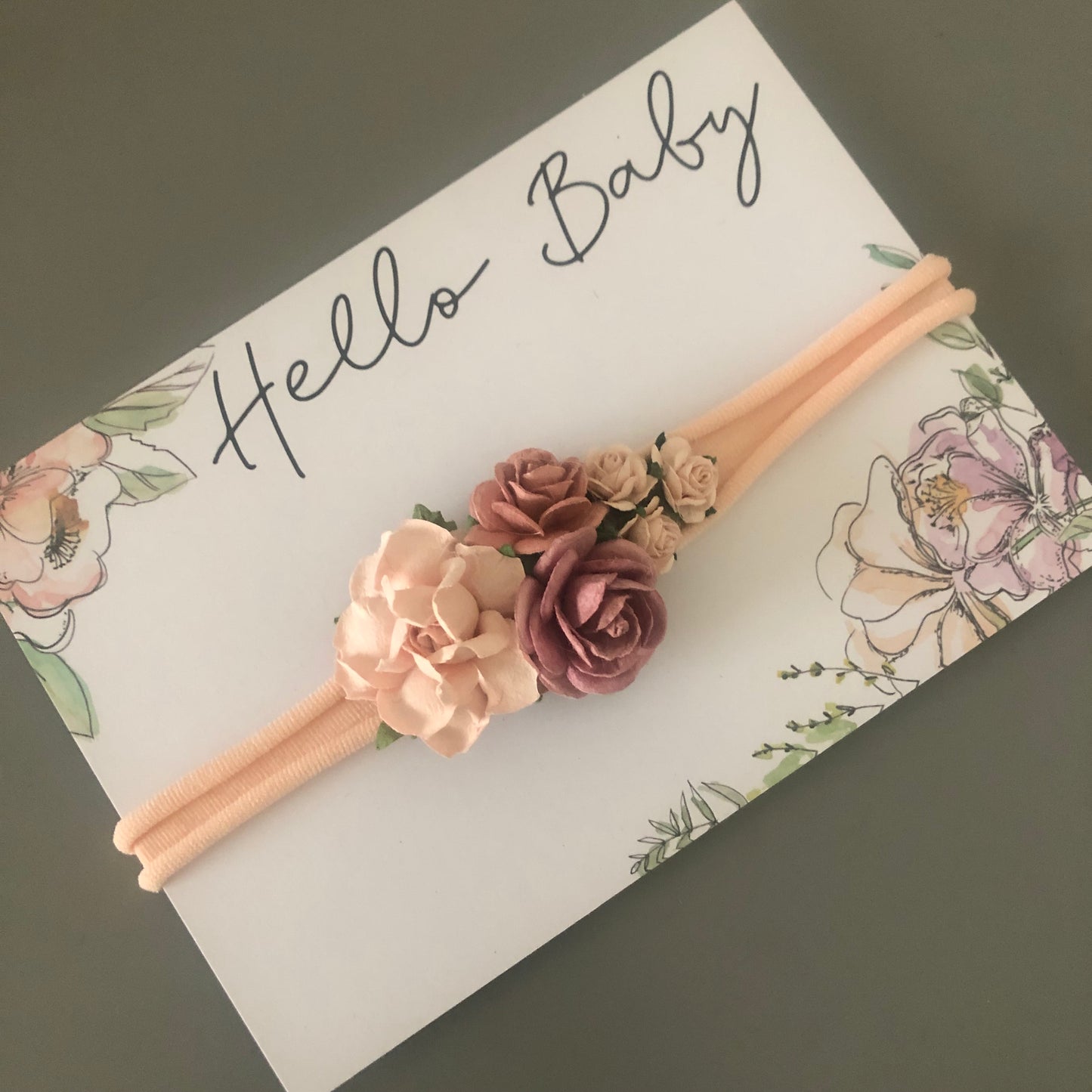 Pale Pink and Dark Lilac Baby Headband