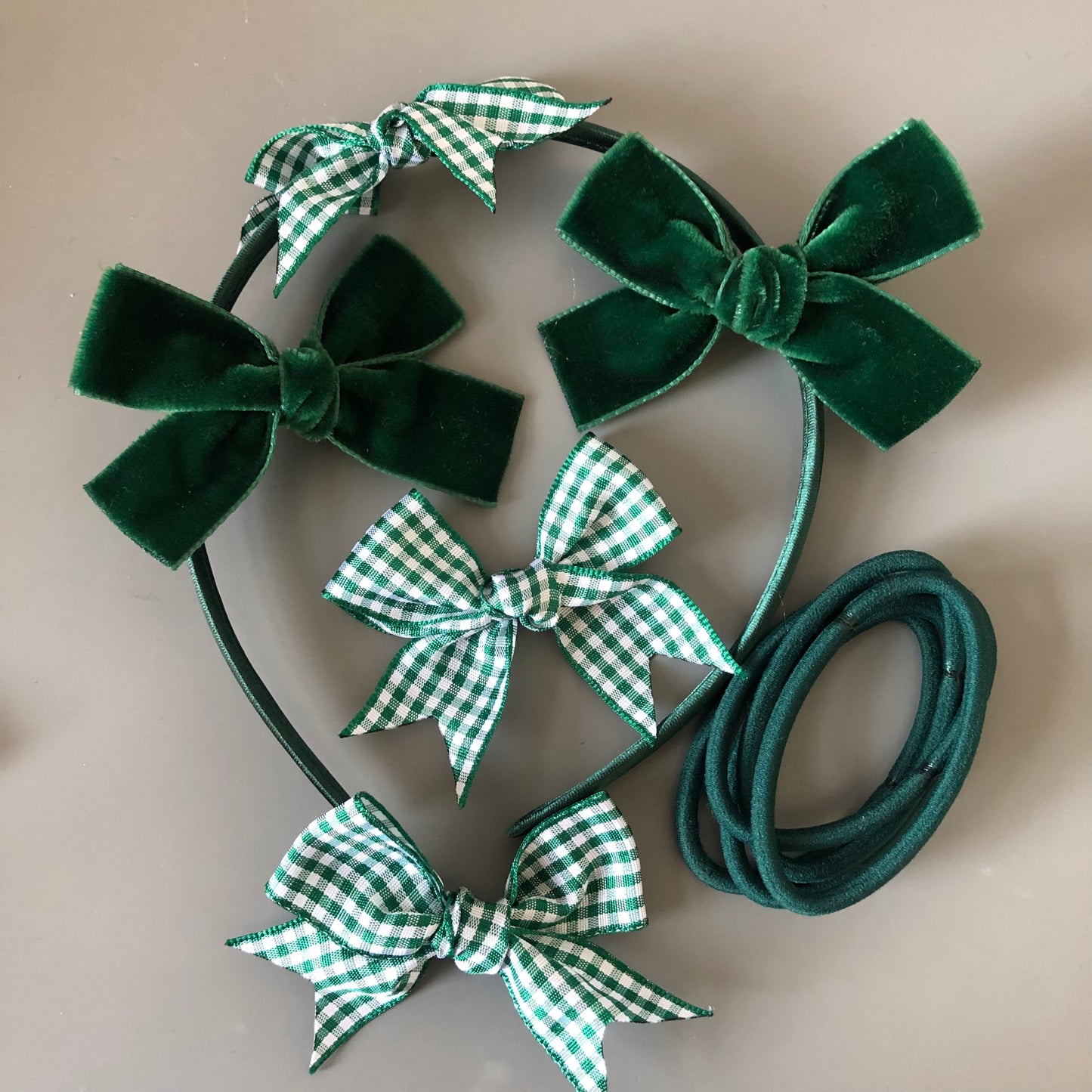 Green Gingham Bows