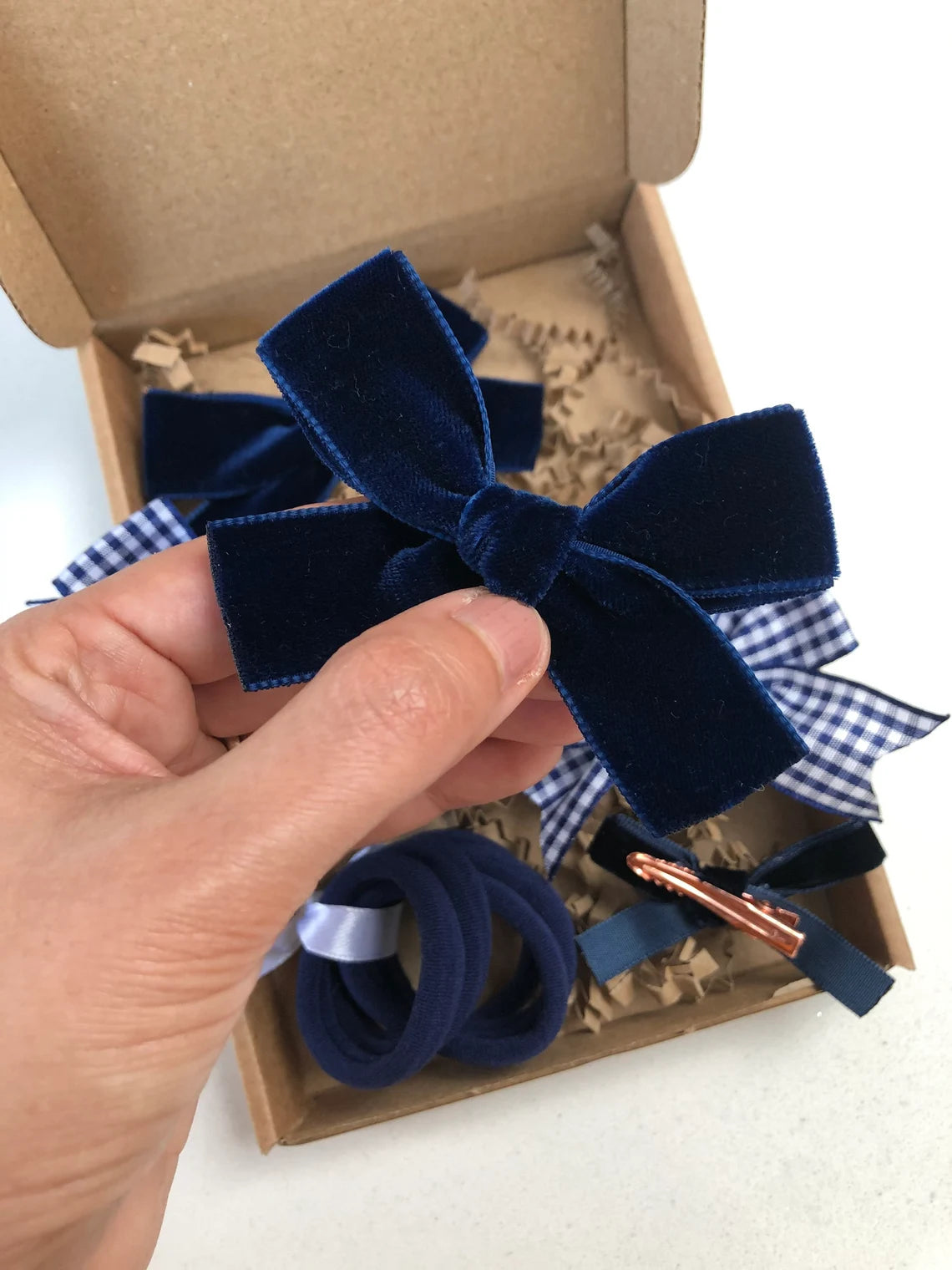 Navy School Hair Bows