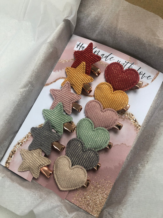 Stars and Hearts Fringe Clips