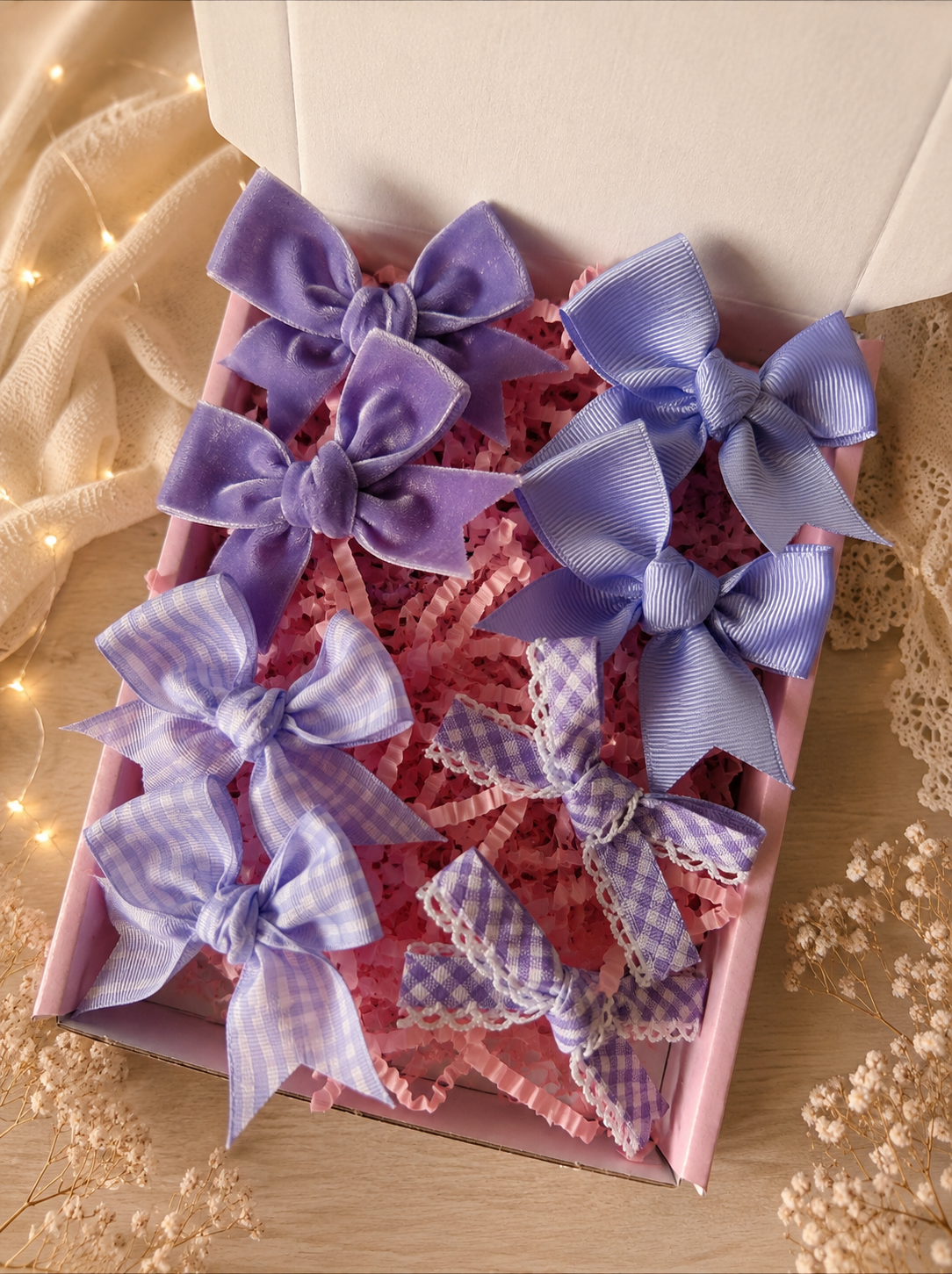Lilac School Hair Bows