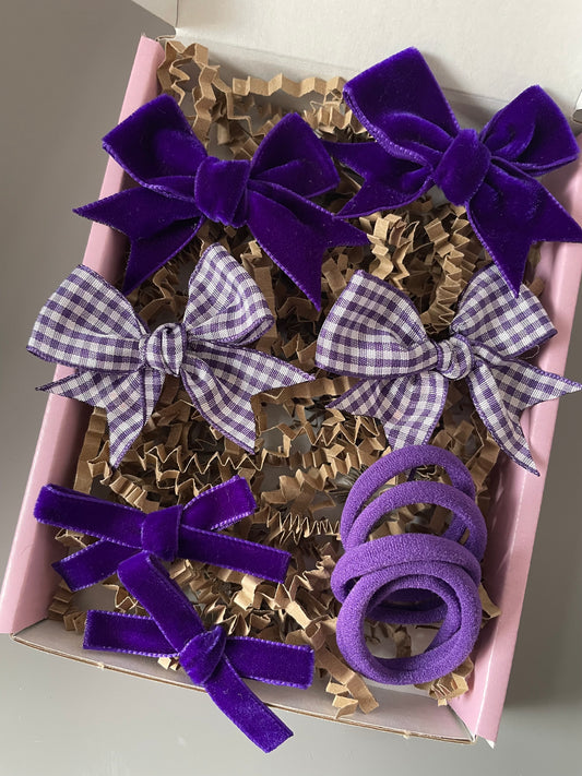 Purple School Hair Bows