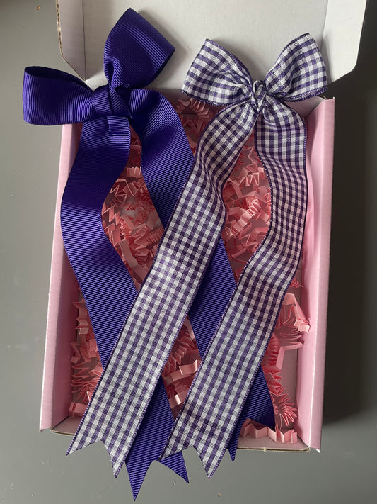 Purple Longtail Bows