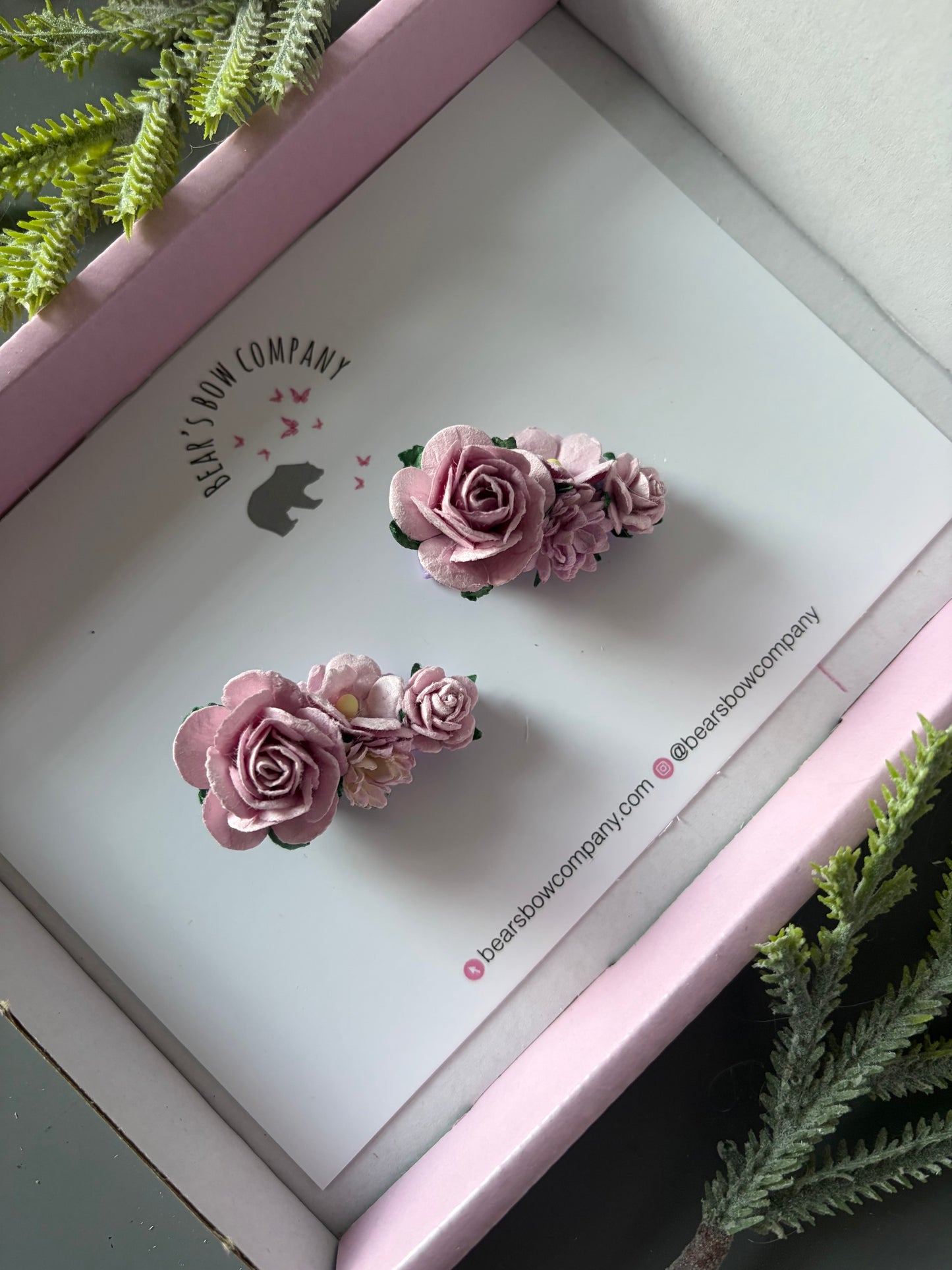Lilac Floral Clips