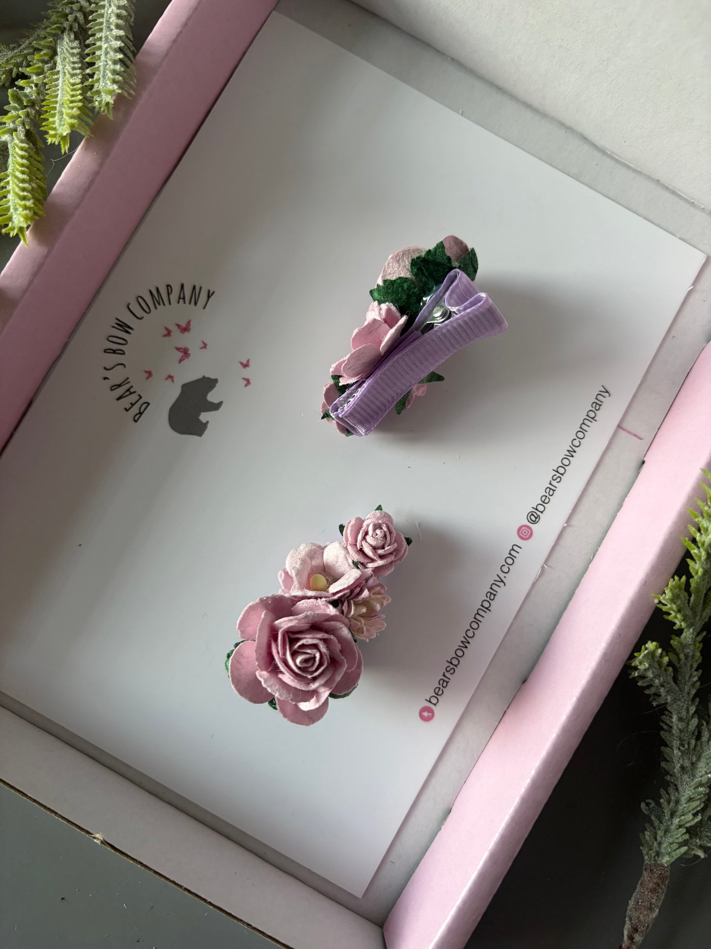 Lilac Floral Clips