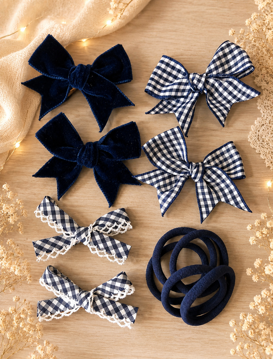 Navy School Hair Bows, Hair Bows for Girls, School Hair Accessories, Handmade Uk
