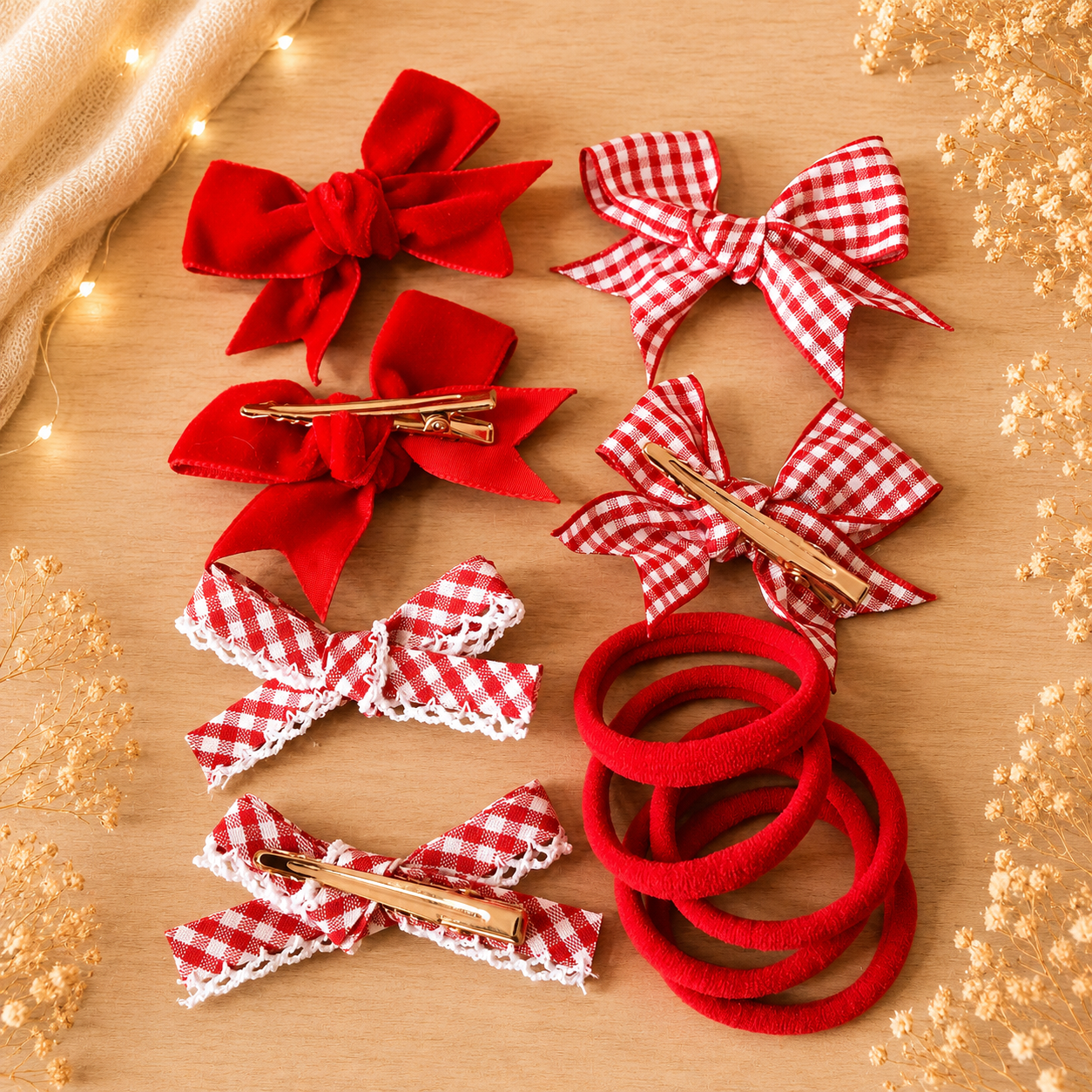 Red School Hair Bows