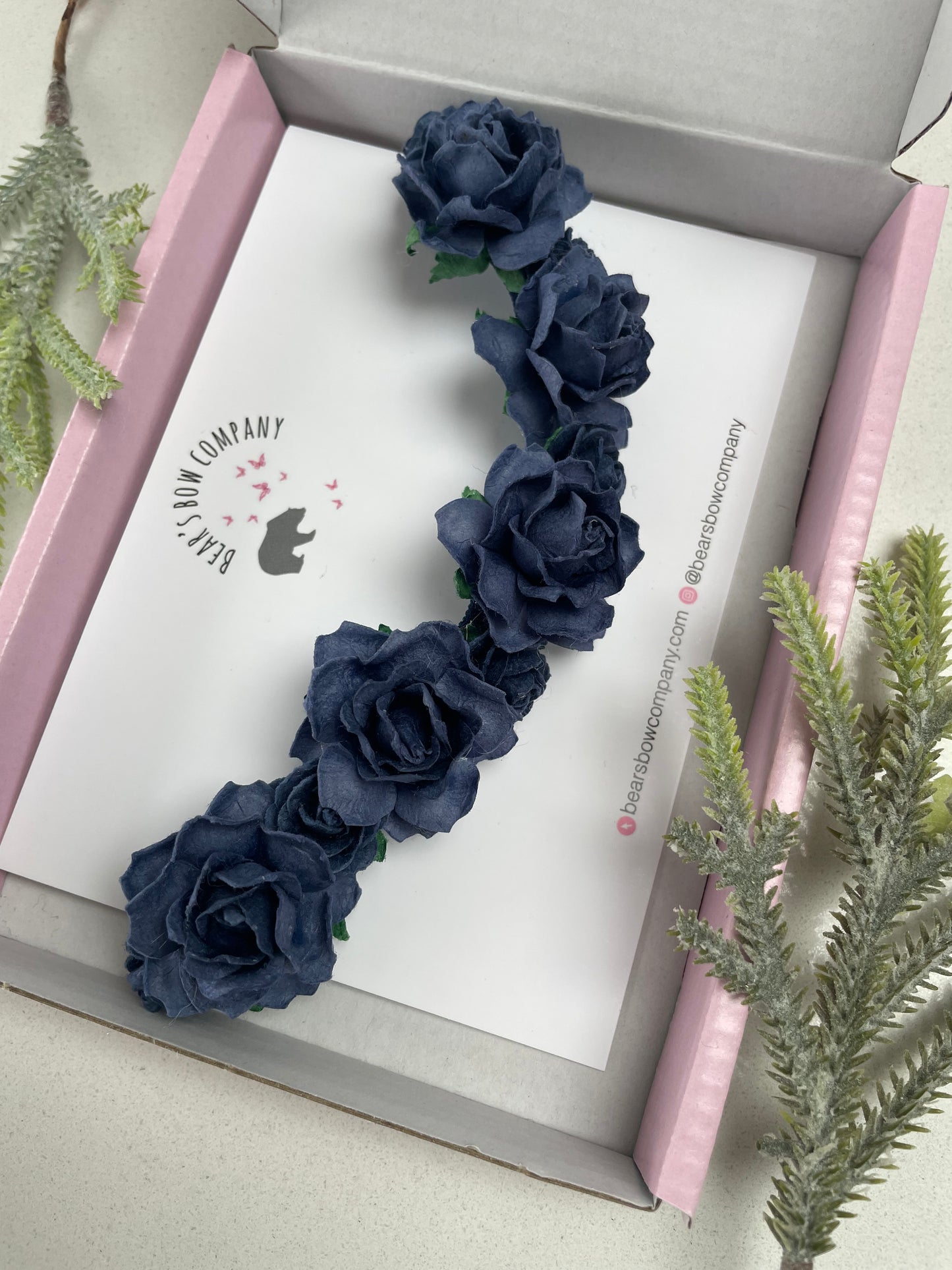 Navy Flower Crown