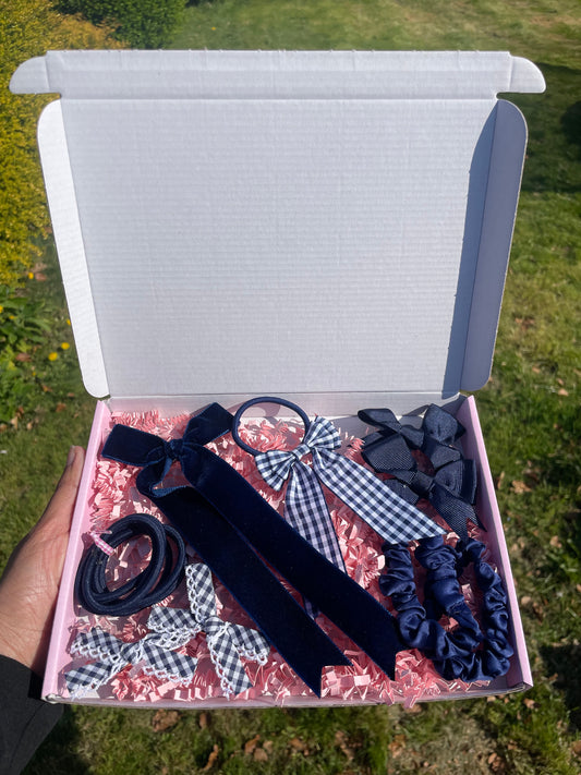 Navy School Hair Bows