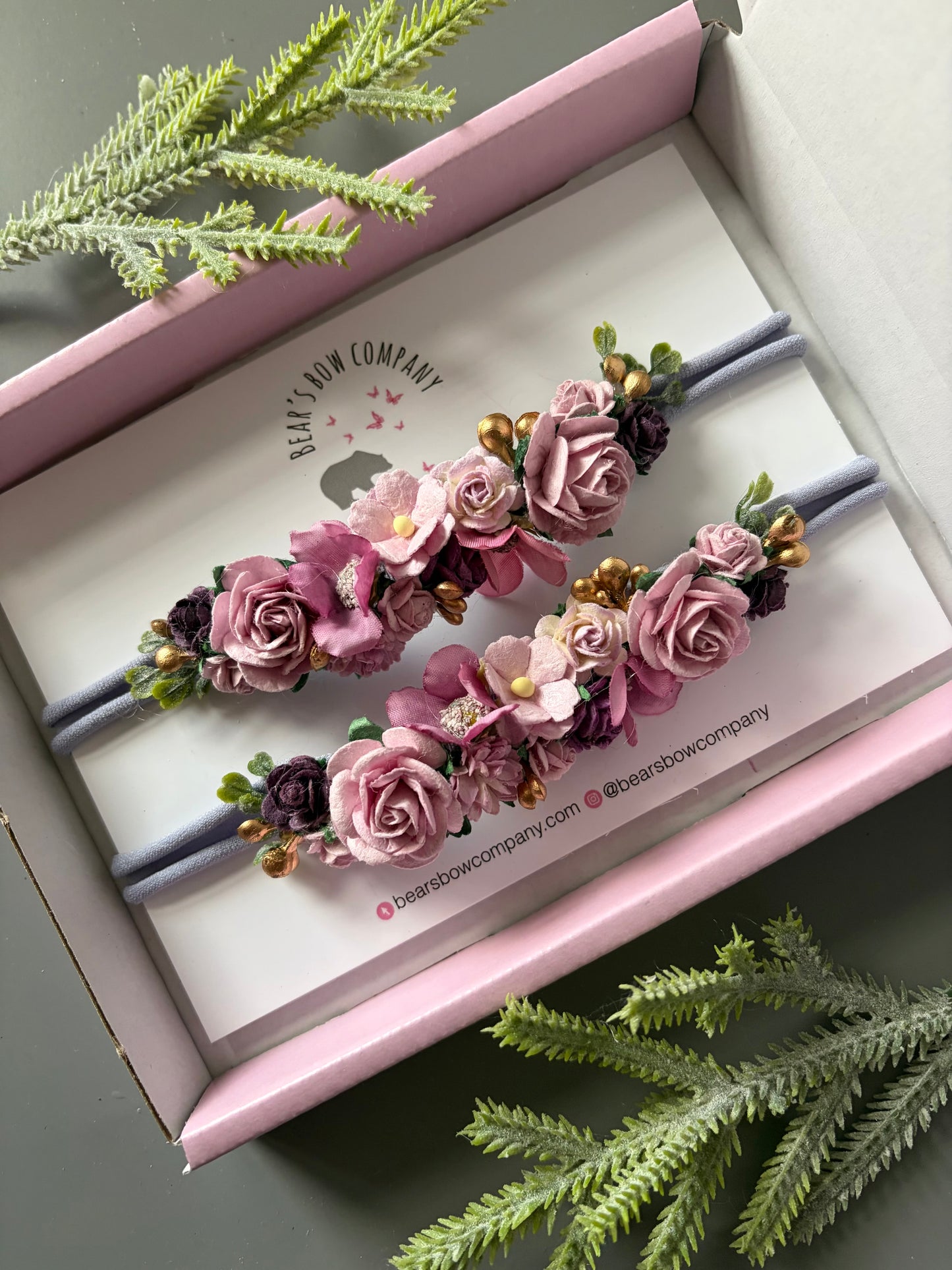 Lilac and Purple Flower Headband