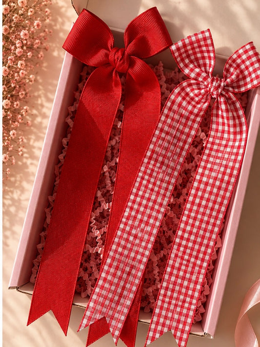 Red Longtail School Bows