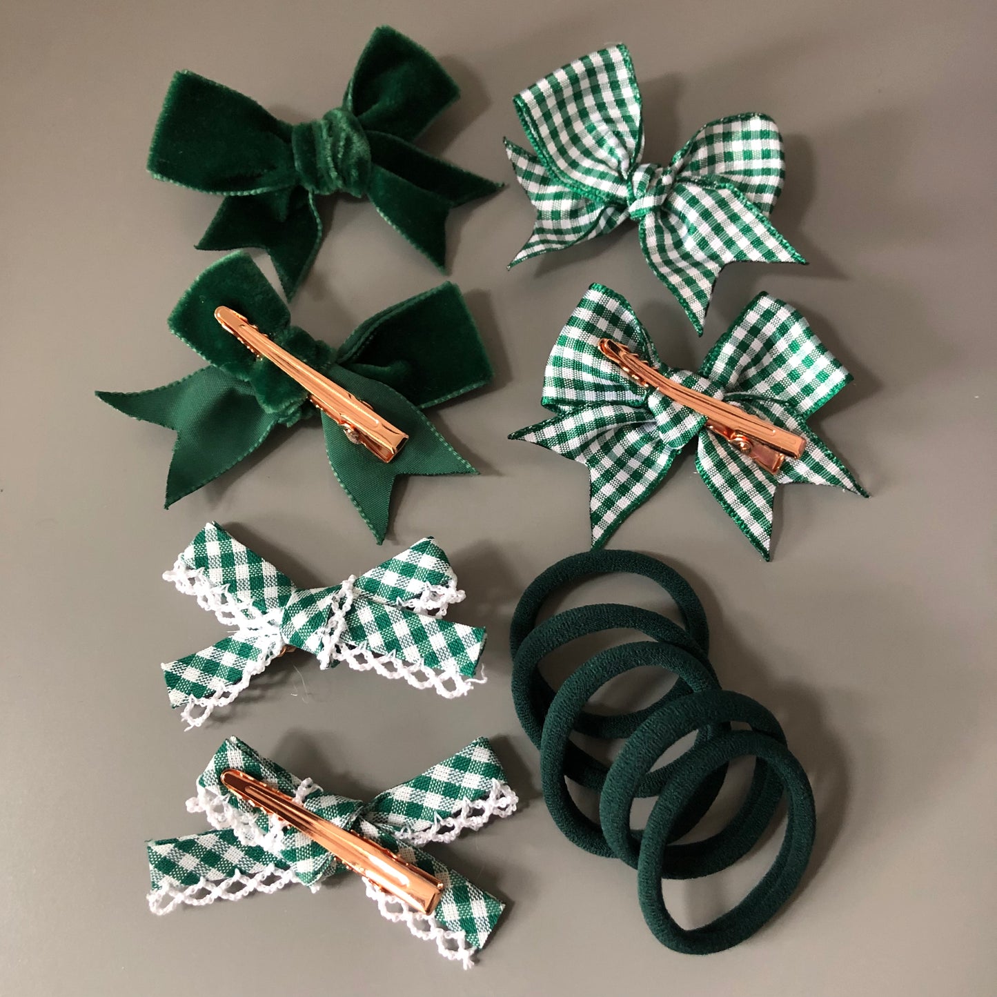 Green School Hair Bows