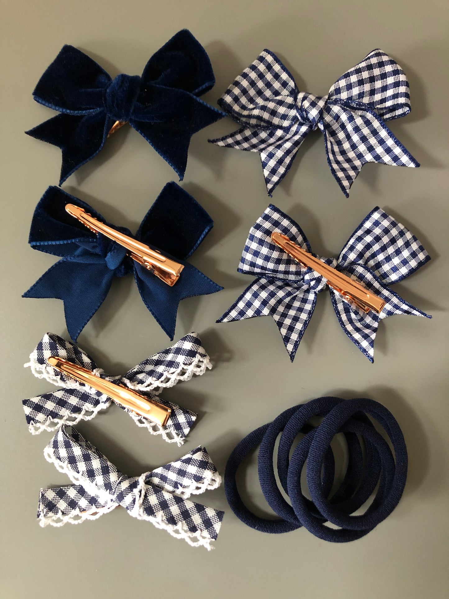 Navy School Hair Bows, Hair Bows for Girls, School Hair Accessories, Handmade Uk