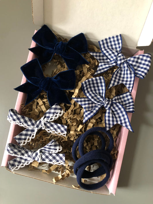 Navy School Hair Bows, Hair Bows for Girls, School Hair Accessories, Handmade Uk