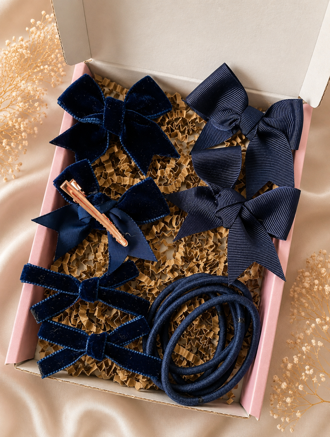Navy School Hair Bows
