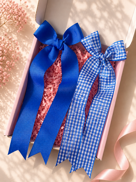 Royal Blue Longtail School Bows