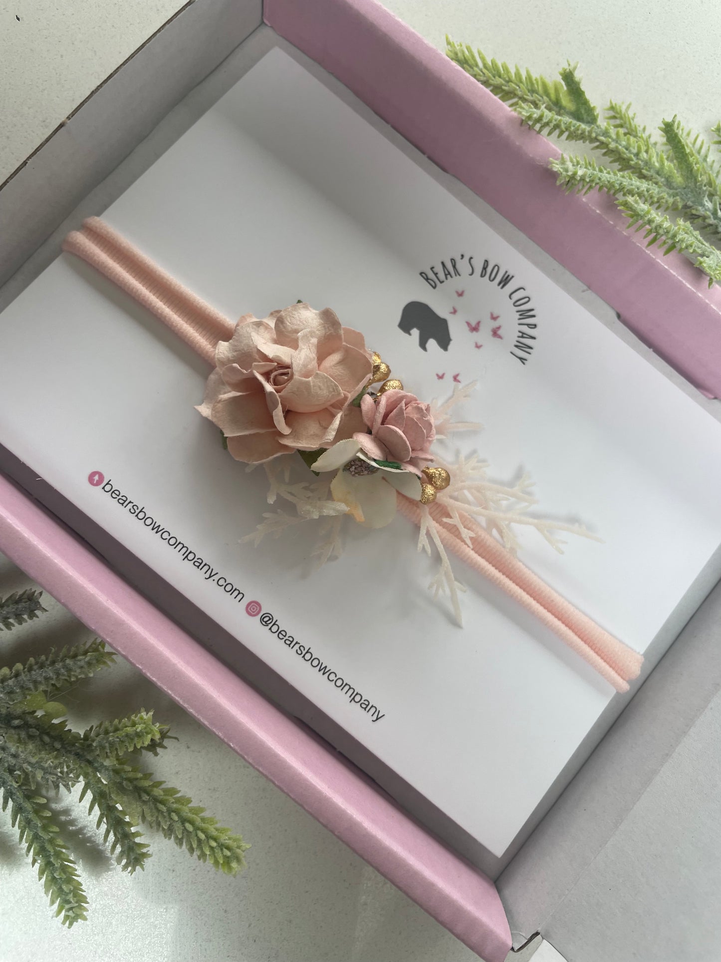 Pale Pink Flower Headband