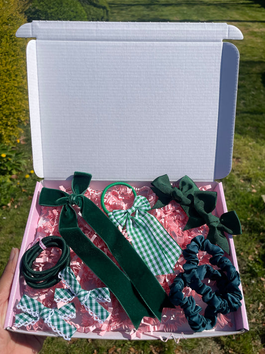 Green School Hair Bows