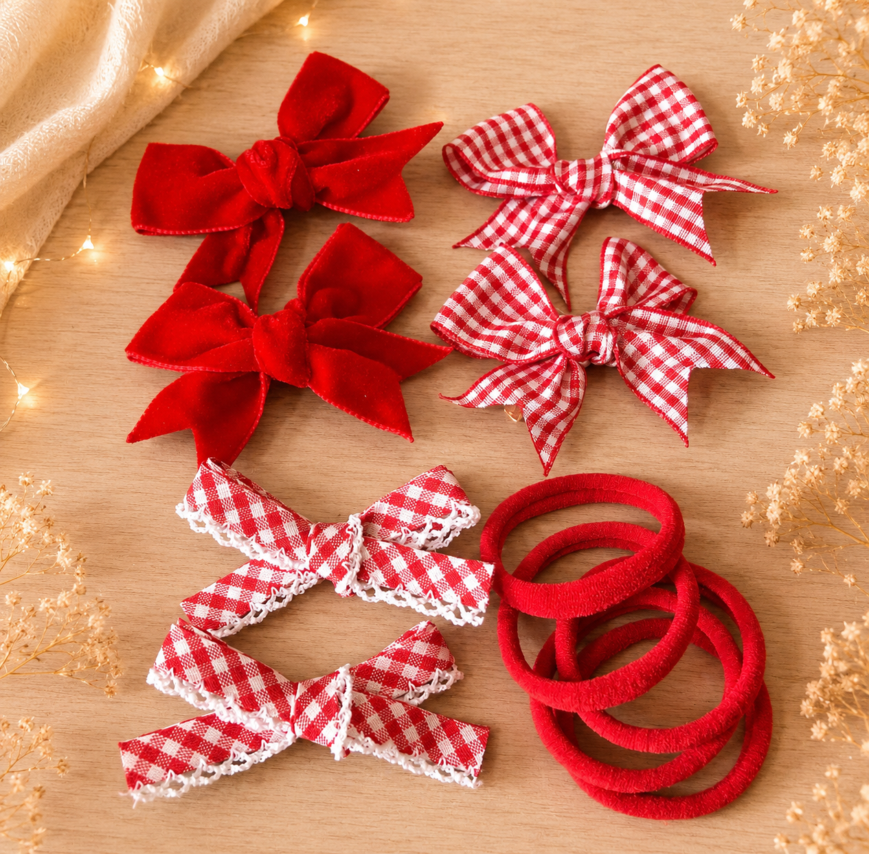 Red School Hair Bows