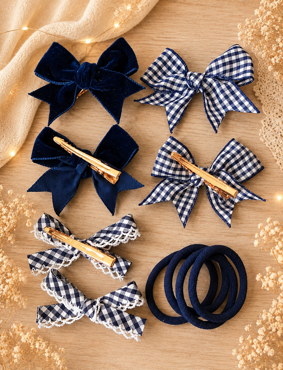 Navy School Hair Bows, Hair Bows for Girls, School Hair Accessories, Handmade Uk