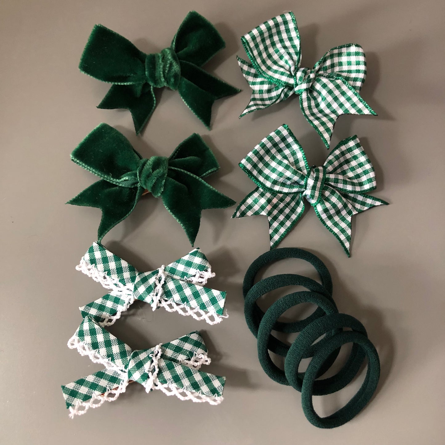 Green School Hair Bows