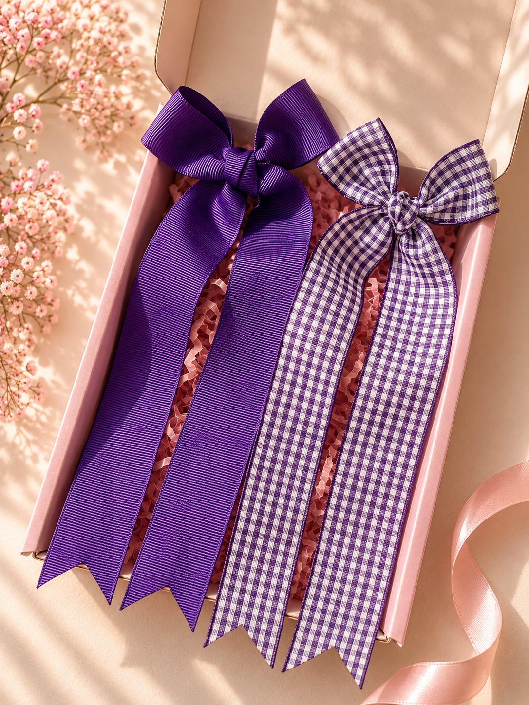 Purple Longtail School Bows