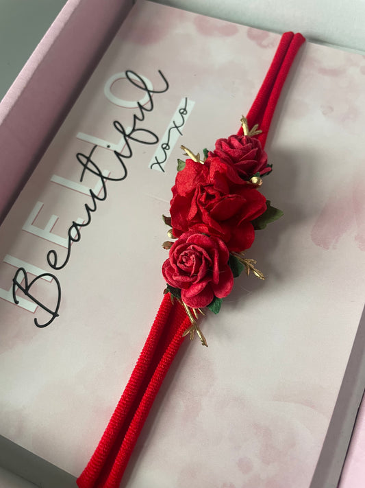 Red Flower Headband
