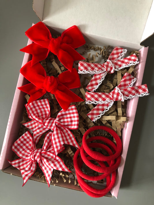 Red School Hair Bows