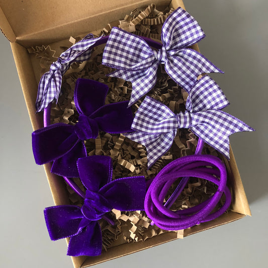 Purple Gingham Bows