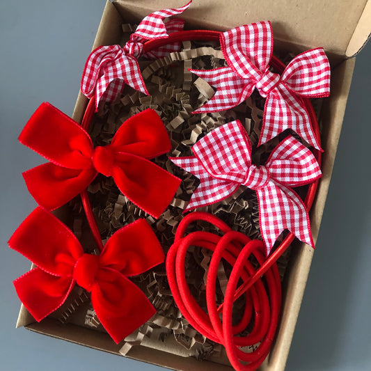 Red School Hair Bows