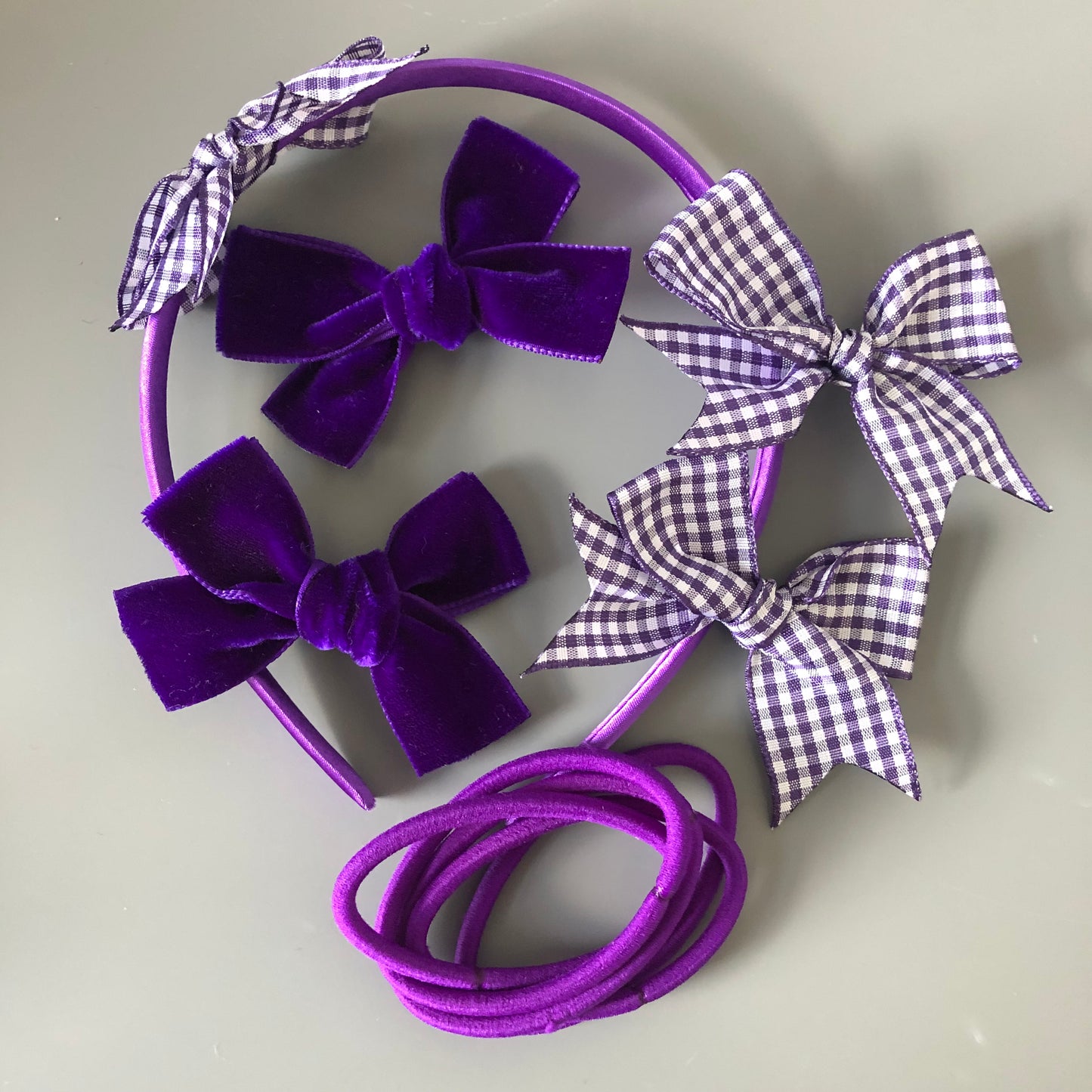 Purple Gingham Bows
