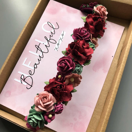 Burgundy Flower Crown