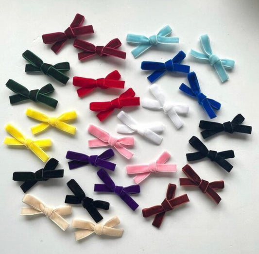 Mini Velvet Bows, Clips