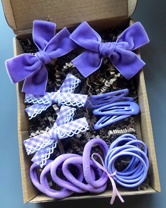 Lilac School Hair Bows
