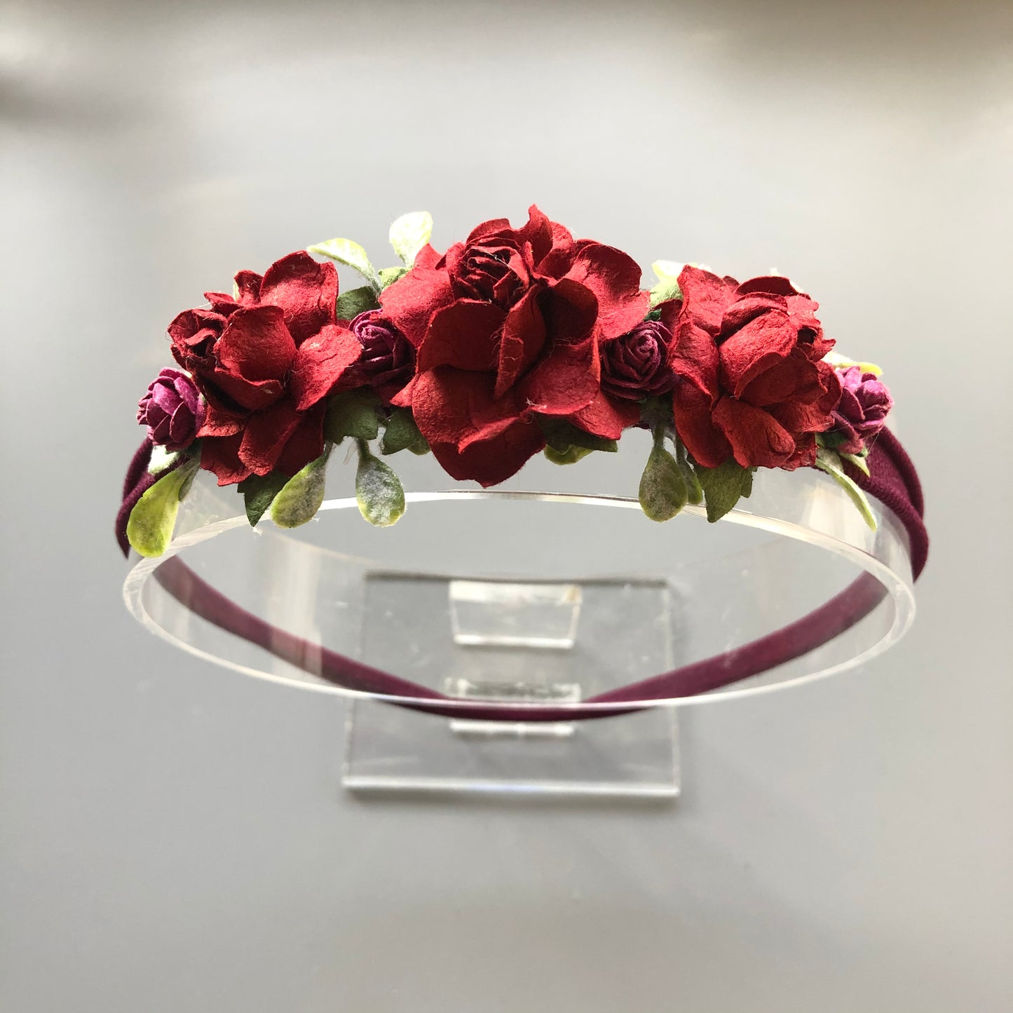Burgundy Leaf Flower Crown