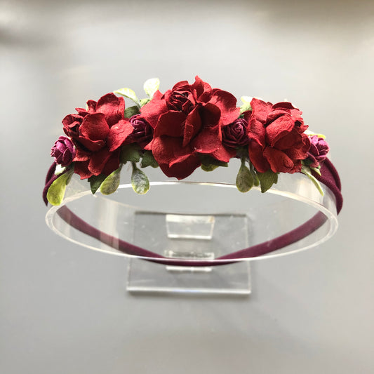Burgundy Leaf Flower Crown